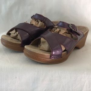 DANSKO Metallic Purple Slip Ons